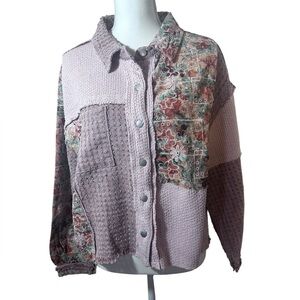 NWOT patchwork shacket, a signature piece from POL. Retail $87.00